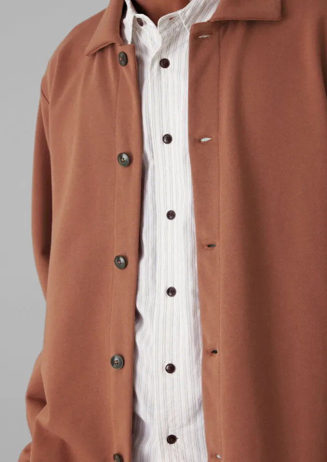 Tops & Tees|Shirts-TOAST Loopback Organic Cotton Jersey Shirt RedGranite