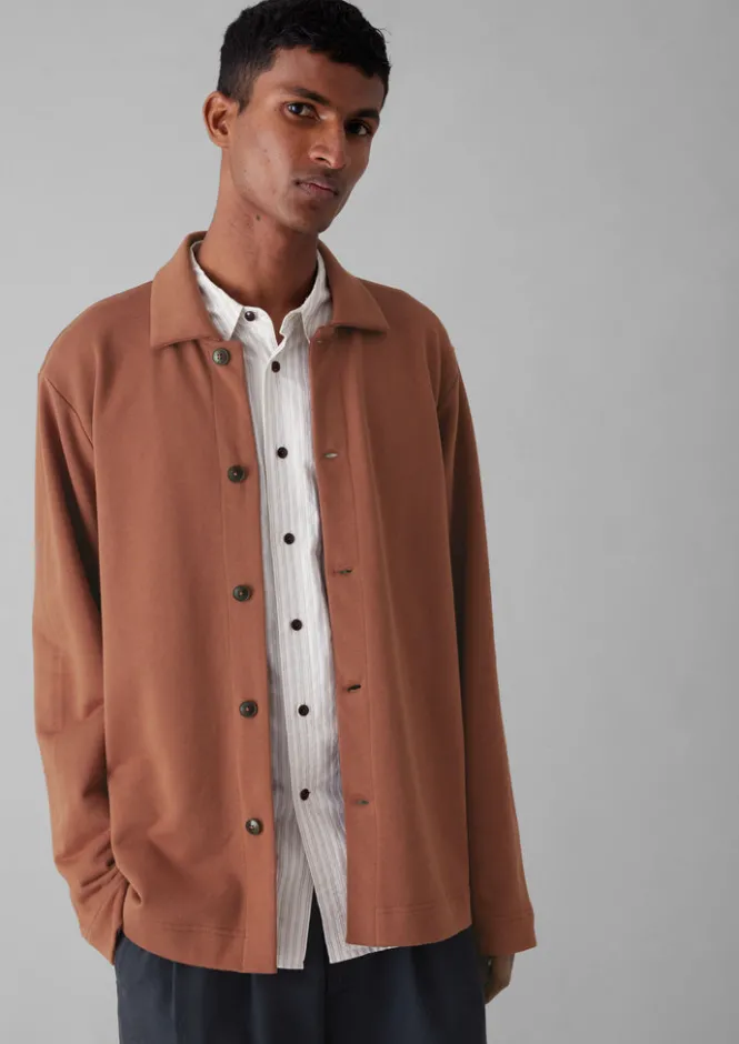 Tops & Tees|Shirts-TOAST Loopback Organic Cotton Jersey Shirt RedGranite