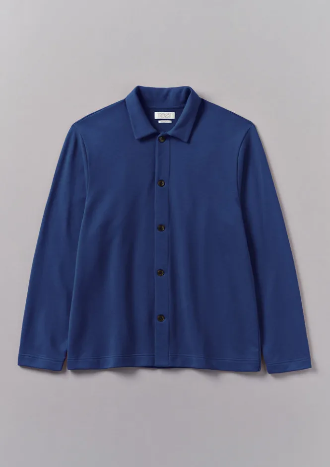 Tops & Tees|Shirts-TOAST Loopback Organic Cotton Jersey Shirt WorkwearBlue