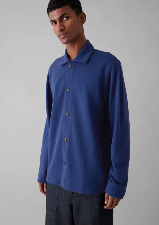 Tops & Tees|Shirts-TOAST Loopback Organic Cotton Jersey Shirt WorkwearBlue