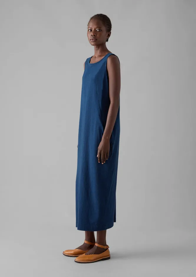 Loungewear|Dresses-TOAST Lydia Jersey Shift Dress WashedIndigo