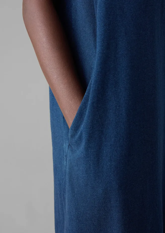 Loungewear|Dresses-TOAST Lydia Jersey Shift Dress WashedIndigo