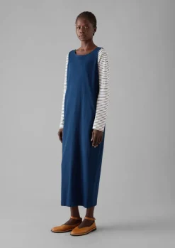 Loungewear|Dresses-TOAST Lydia Jersey Shift Dress WashedIndigo