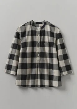 Cashmere|Loungewear-TOAST Macro Gingham Cotton Cashmere Shirt Onyx/Ecru
