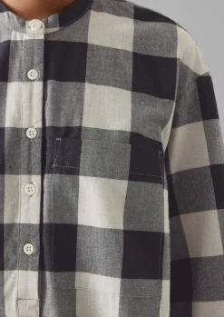Cashmere|Loungewear-TOAST Macro Gingham Cotton Cashmere Shirt Onyx/Ecru