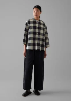 Cashmere|Loungewear-TOAST Macro Gingham Cotton Cashmere Shirt Onyx/Ecru