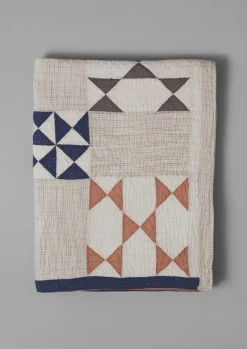 Textiles|Blankets & Throws-TOAST Maia Patchwork Cotton Quilt Ecru/Multi