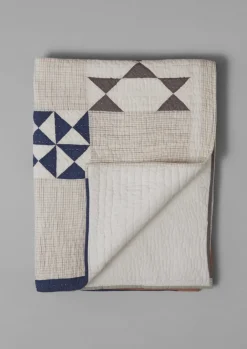 Textiles|Blankets & Throws-TOAST Maia Patchwork Cotton Quilt Ecru/Multi