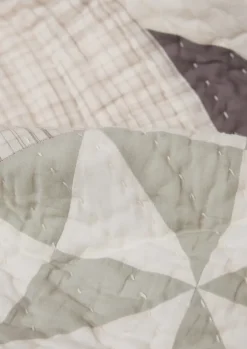 Textiles|Blankets & Throws-TOAST Maia Patchwork Cotton Quilt Ecru/Multi