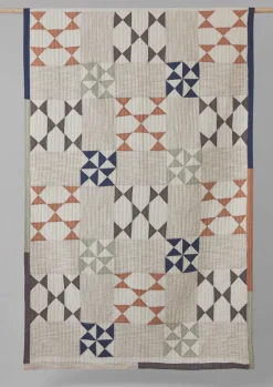 Textiles|Blankets & Throws-TOAST Maia Patchwork Cotton Quilt Ecru/Multi