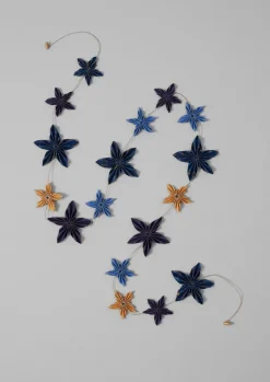 Christmas Decorations-TOAST Marbled Star Paper Garland MixedBlues/Gold