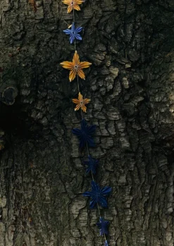 Christmas Decorations-TOAST Marbled Star Paper Garland MixedBlues/Gold