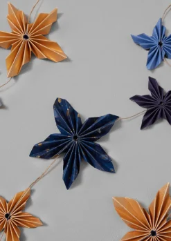Christmas Decorations-TOAST Marbled Star Paper Garland MixedBlues/Gold