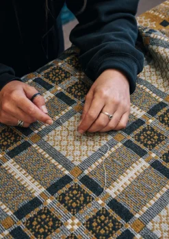 Textiles|Blankets & Throws-TOAST Melin Tregwynt Welsh Blanket Catkin/Charcoal