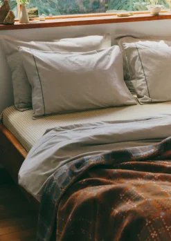 Textiles|Blankets & Throws-TOAST Melin Tregwynt Welsh Blanket Rust/Topaz