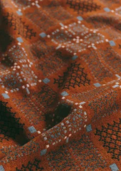 Textiles|Blankets & Throws-TOAST Melin Tregwynt Welsh Blanket Rust/Topaz