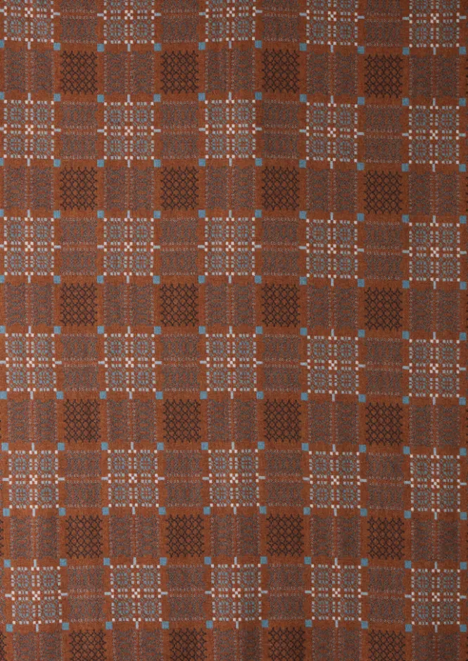 Textiles|Blankets & Throws-TOAST Melin Tregwynt Welsh Blanket Rust/Topaz
