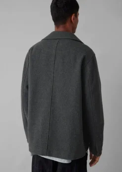 Workwear|Coats & Jackets-TOAST Melton Wool Blend Chore Jacket Charcoal