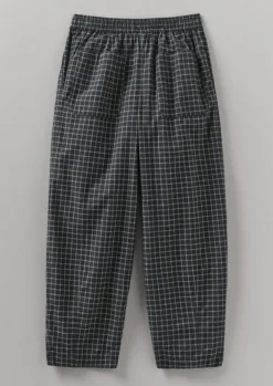 Cashmere|Loungewear-TOAST Minako Graph Check Cotton Cashmere Trousers Slate