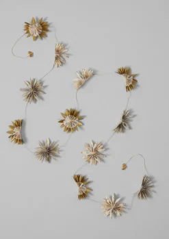 Christmas Decorations-TOAST Mini Palm Lokta Paper Garland Ecru/Gold