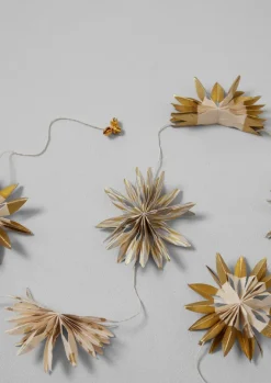 Christmas Decorations-TOAST Mini Palm Lokta Paper Garland Ecru/Gold