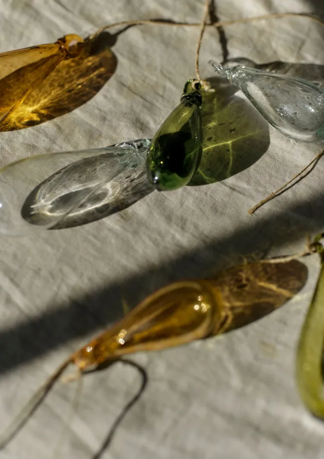 Glass|Christmas Decorations-TOAST Mixed Teardrop Glass Bauble Set Multi
