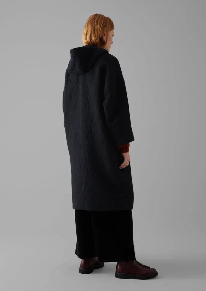 Coats & Jackets-TOAST Navy Wool Hooded Coat DarkNavy