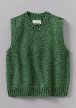 Knitwear-TOAST Neat Mouline Wool Tank ThornGreenMarl