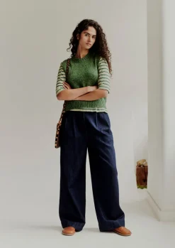 Knitwear-TOAST Neat Mouline Wool Tank ThornGreenMarl
