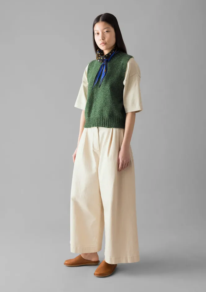 Knitwear-TOAST Neat Mouline Wool Tank ThornGreenMarl