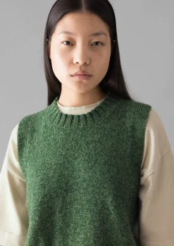 Knitwear-TOAST Neat Mouline Wool Tank ThornGreenMarl