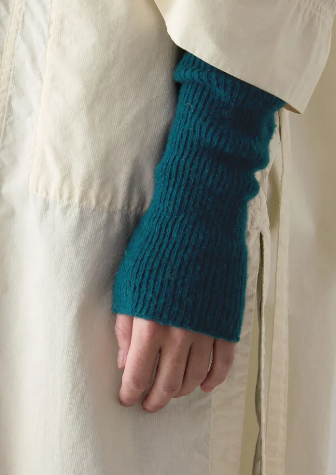 Hats, Scarves & Gloves-TOAST Nishiguchi Kutsushita Alpaca Arm Warmers Teal