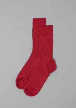 Socks & Tights-TOAST Nishiguchi Kutsushita Silk Cotton Socks Brick