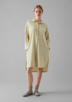Nightwear-TOAST Nova Stripe Flannel Nightshirt Ecru/Celery