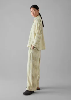 Nightwear-TOAST Nova Stripe Flannel Pyjamas Ecru/Celery