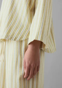 Nightwear-TOAST Nova Stripe Flannel Pyjamas Ecru/Celery