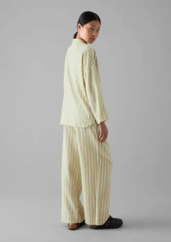 Nightwear-TOAST Nova Stripe Flannel Pyjamas Ecru/Celery