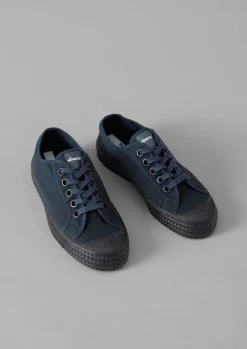 Trainers & Plimsolls-TOAST Novesta Star Master Waxed Cotton Plimsolls Navy