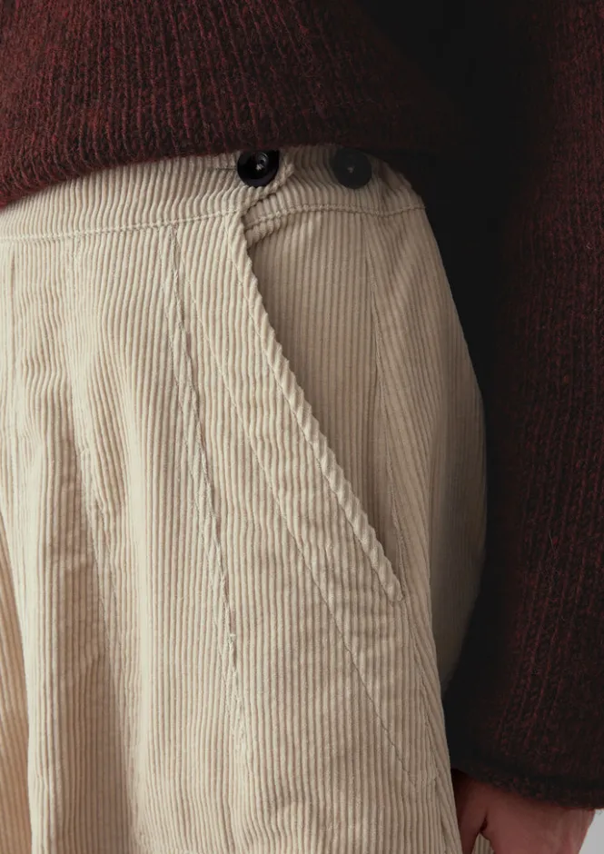 Cord|Workwear-TOAST Organic Cord A Line Skirt Moonstone