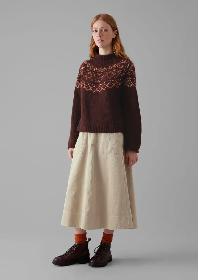 Cord|Workwear-TOAST Organic Cord A Line Skirt Moonstone