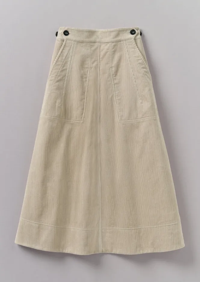 Cord|Workwear-TOAST Organic Cord A Line Skirt Moonstone