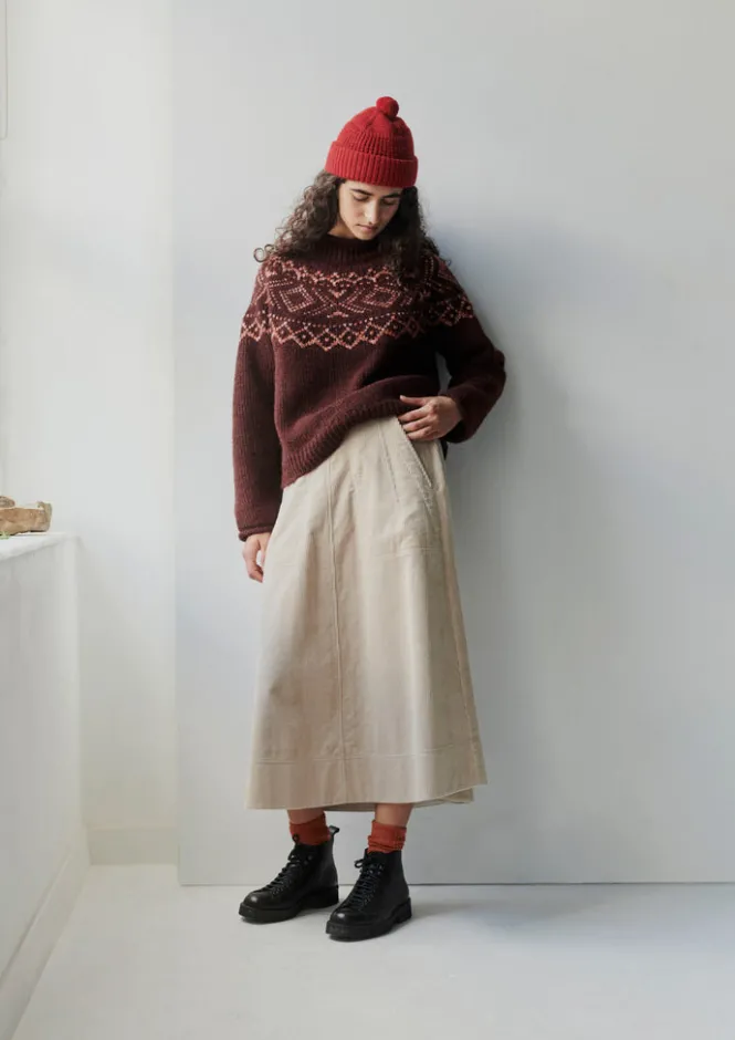 Cord|Workwear-TOAST Organic Cord A Line Skirt Moonstone