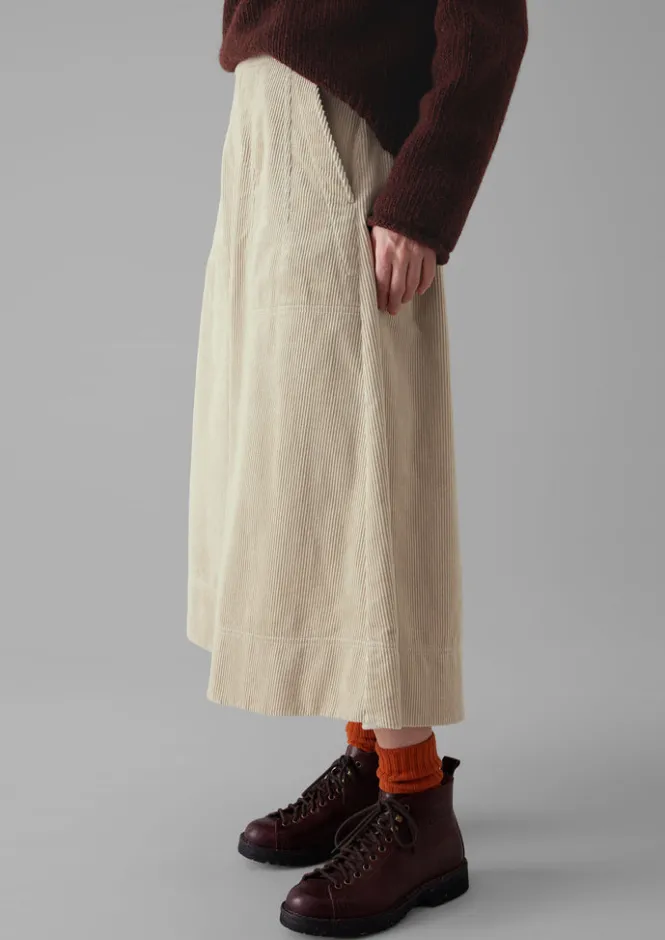 Cord|Workwear-TOAST Organic Cord A Line Skirt Moonstone