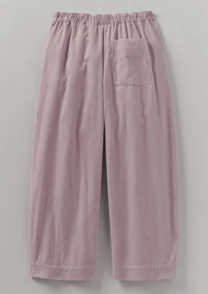 Cord|Loungewear-TOAST Organic Cord Barrel Leg Trousers WoodLilac