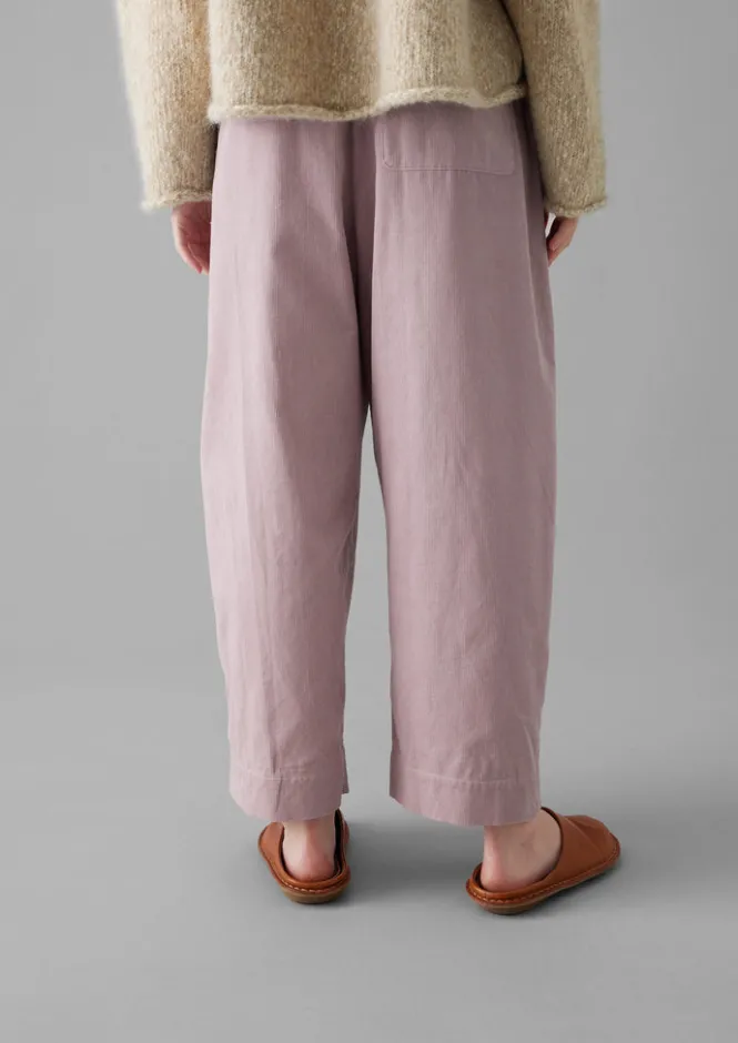 Cord|Loungewear-TOAST Organic Cord Barrel Leg Trousers WoodLilac