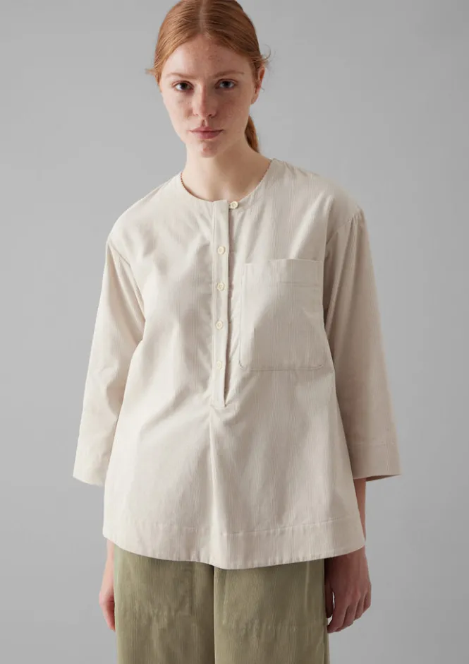 Cord|Loungewear-TOAST Organic Cord Patch Pocket Shirt Stone