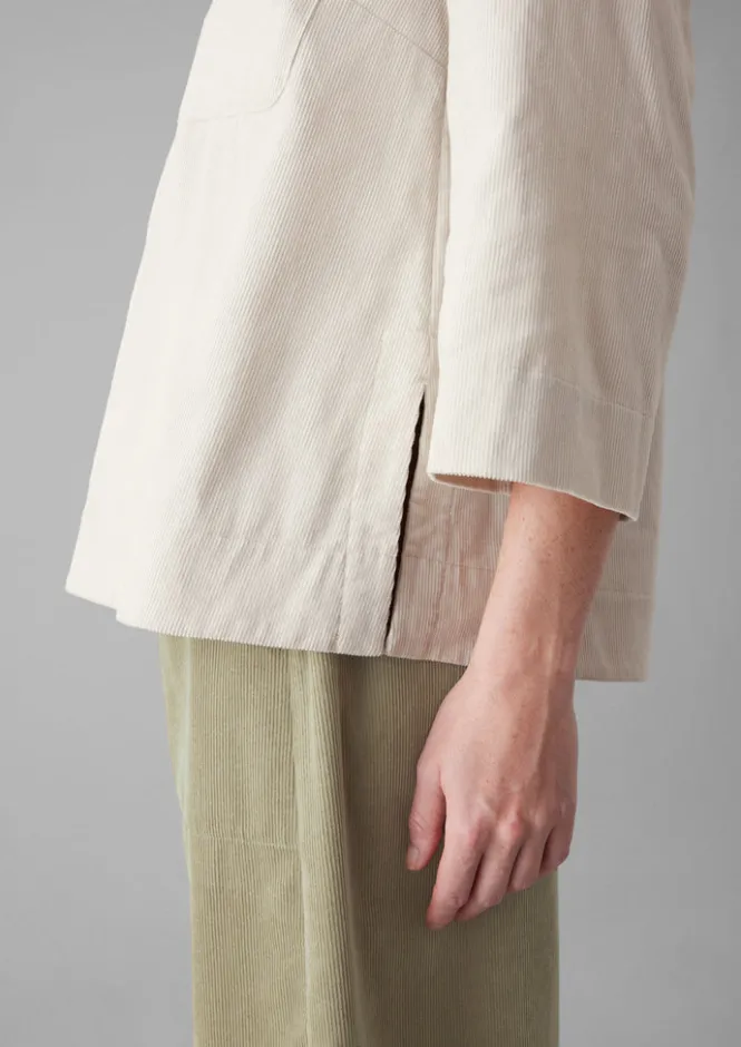 Cord|Loungewear-TOAST Organic Cord Patch Pocket Shirt Stone
