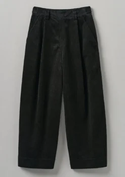 Cord|Trousers-TOAST Organic Cord Pleat Front Trousers BrownSlate