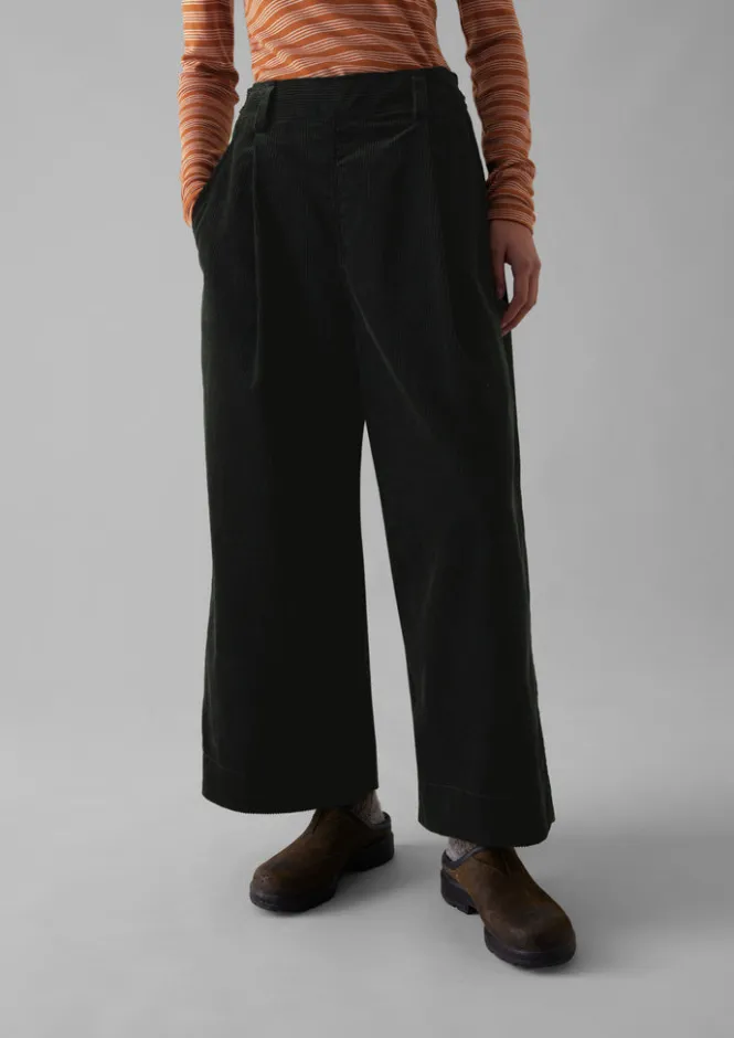 Cord|Trousers-TOAST Organic Cord Pleat Front Trousers BrownSlate