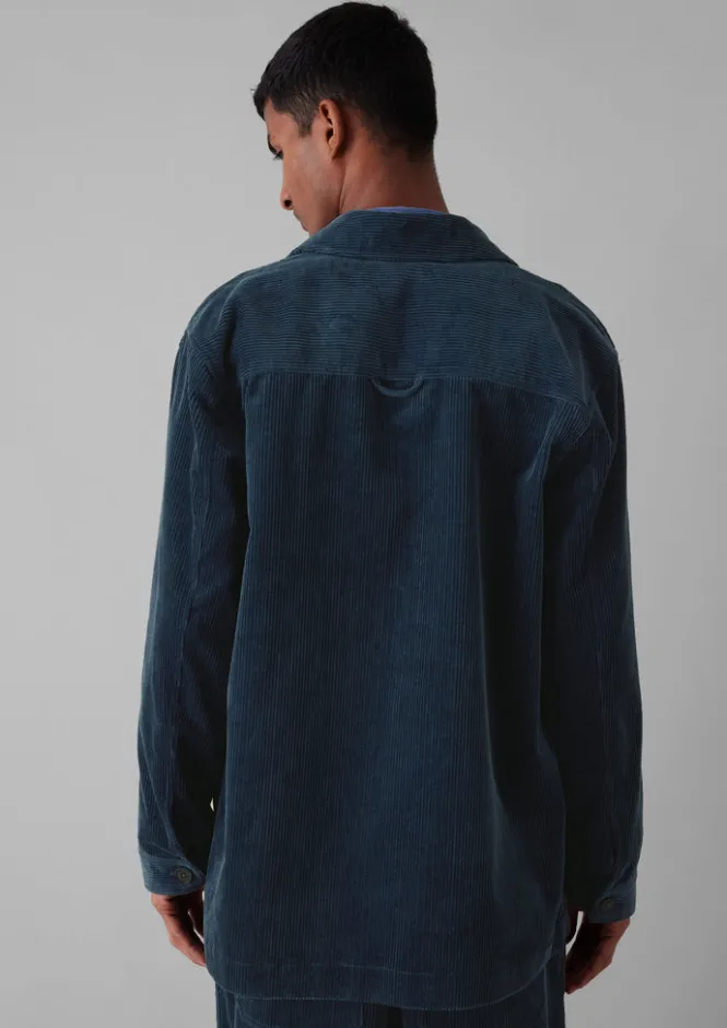 Cord|Coats & Jackets-TOAST Organic Cord Point Collar Jacket DustyNavy